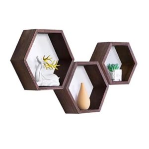 Set de repisas hexagonales pino 47x40cm 3 unidades