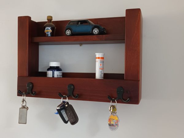REPISARIO Y PORTA LLAVES DE MADERA MODELO SUYAI - Imagen 3