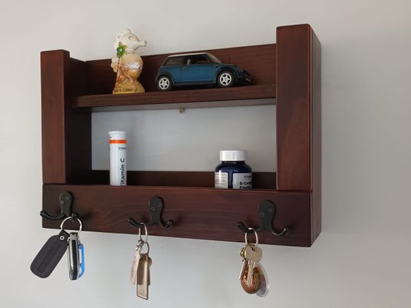 REPISARIO Y PORTA LLAVES DE MADERA MODELO SUYAI - Imagen 5
