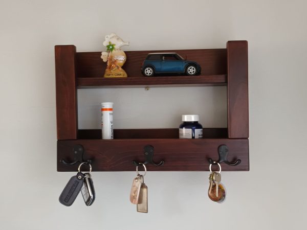 REPISARIO Y PORTA LLAVES DE MADERA MODELO SUYAI