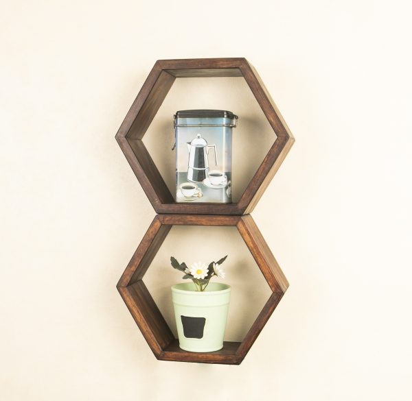 REPISA HEXAGONAL  COLOR CHOCOLATE  MODELO MAILEN - Imagen 7