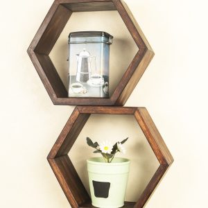 Set de 2 Respisas Hexagono color chocolate
