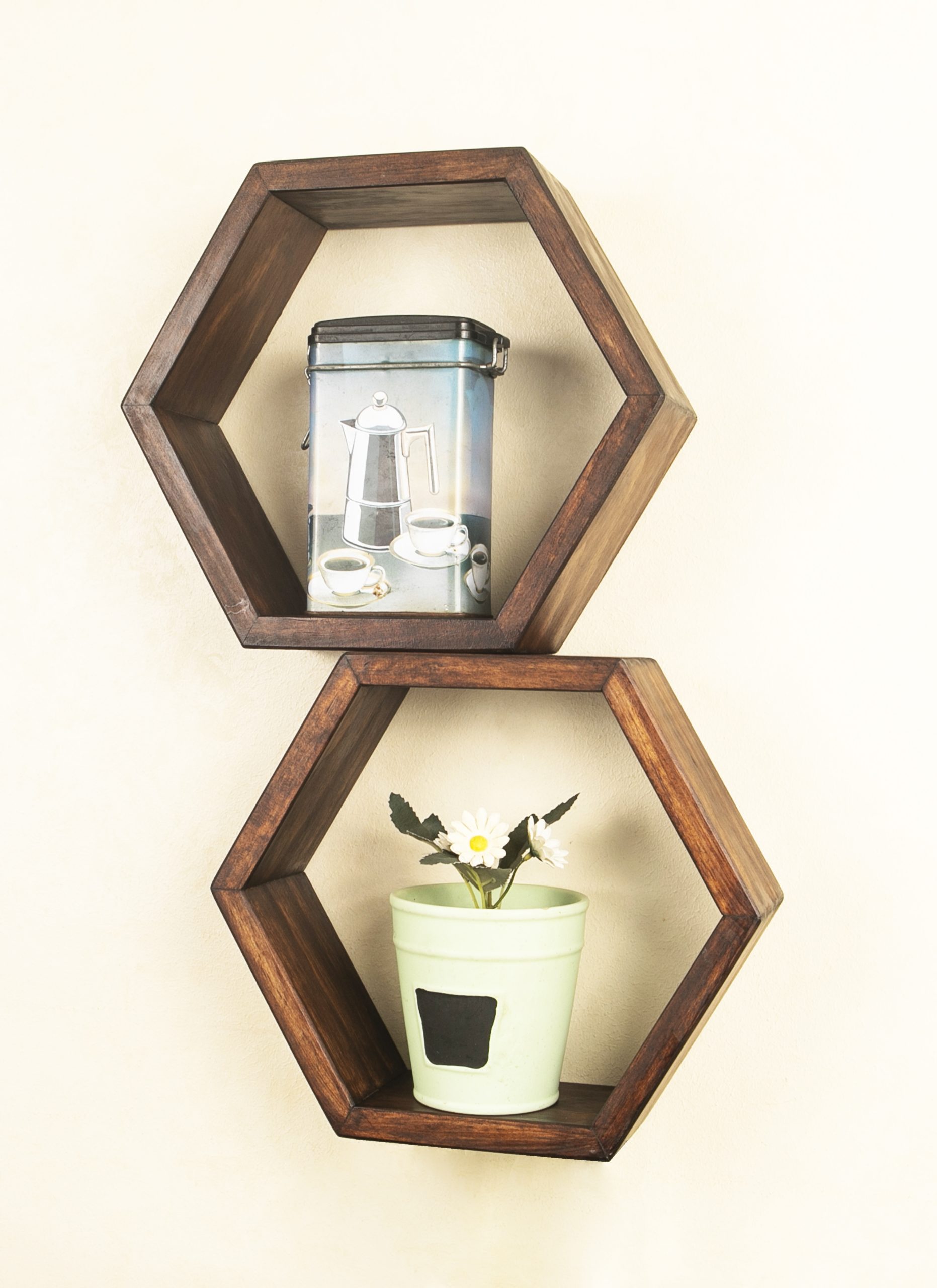 Set de 2 Respisas Hexagono color chocolate